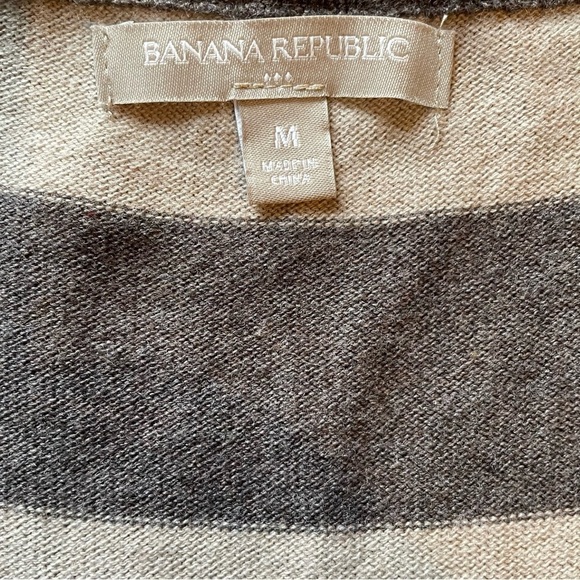 Banana Republic Long Sleeve Sweater Dress Brown Stripe M - Picture 3 of 4